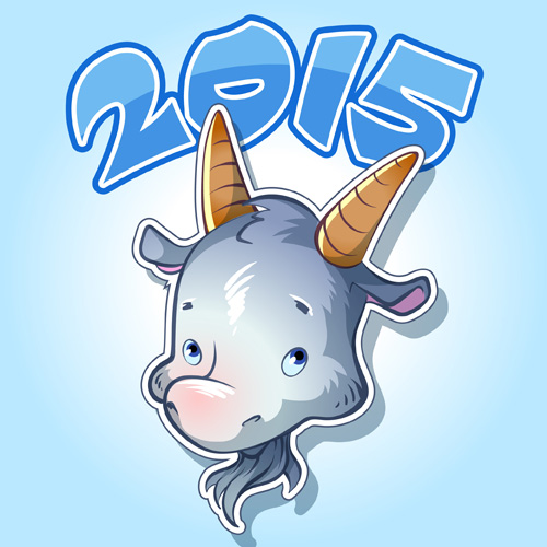 Cute goat 2015 art background 02