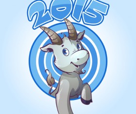 Cute goat 2015 art background 03