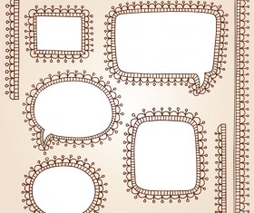 Cute hand drawn framework vector material 04