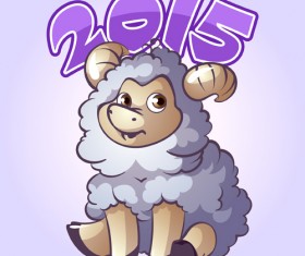 Cute sheep 2015 art background 01