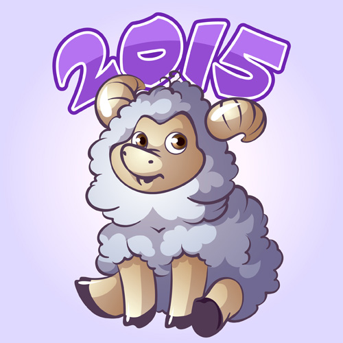 Cute sheep 2015 art background 01