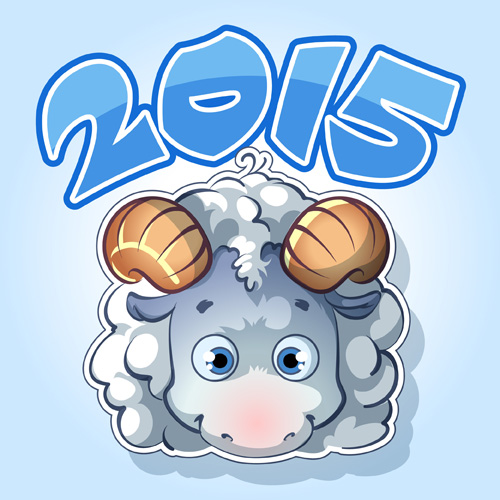 Cute sheep 2015 art background 02