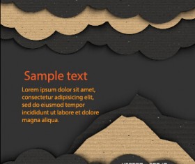 Dark cardboard business template vector 01