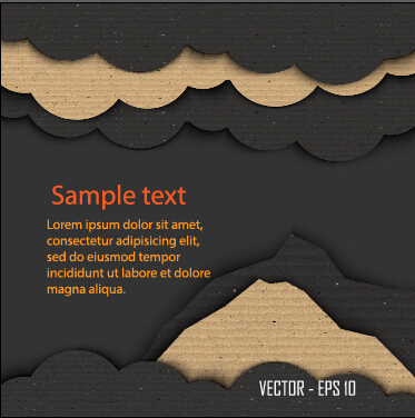 Dark cardboard business template vector 01