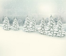 Deep forest with snow vector background