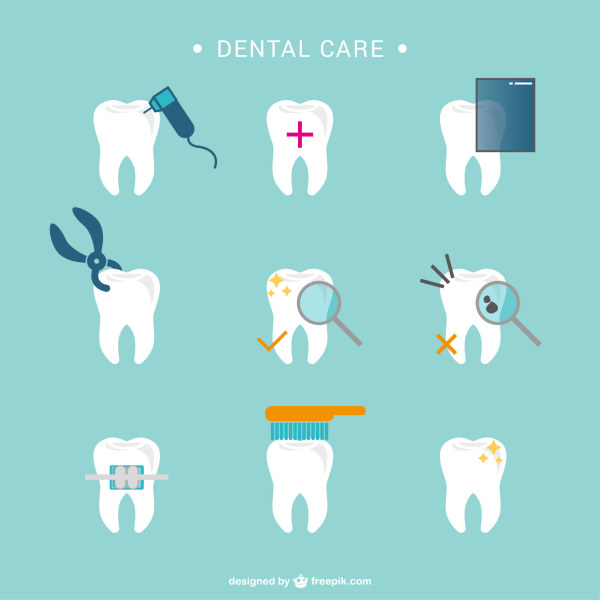 Dental care vector icons