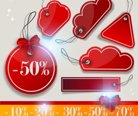 Discount red tags creative vector