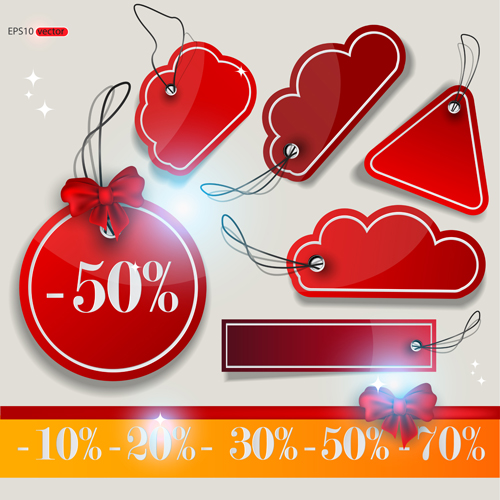 Discount red tags creative vector