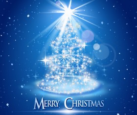 Dream christmas tree blue background 01