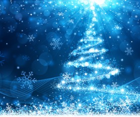 Dream christmas tree blue background 02