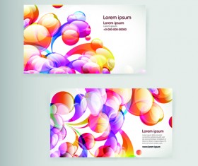 Dynamic colored elements business cards vector 01