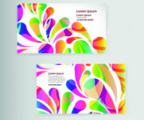 Dynamic colored elements business cards vector 03