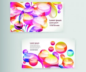 Dynamic colored elements business cards vector 04