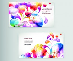 Dynamic colored elements business cards vector 05