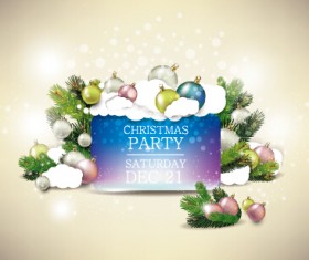 Elegant christmas colored baubles background art 01