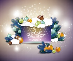 Elegant christmas colored baubles background art 02