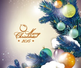 Elegant christmas colored baubles background art 04
