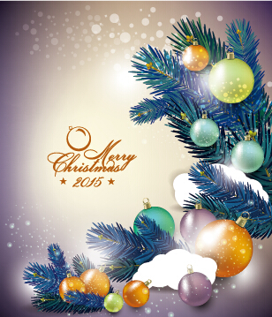 Elegant christmas colored baubles background art 04