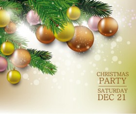 Elegant christmas colored baubles background art 06