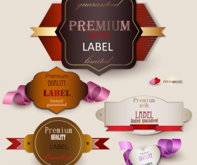 Elegant colored quality labels vector 01