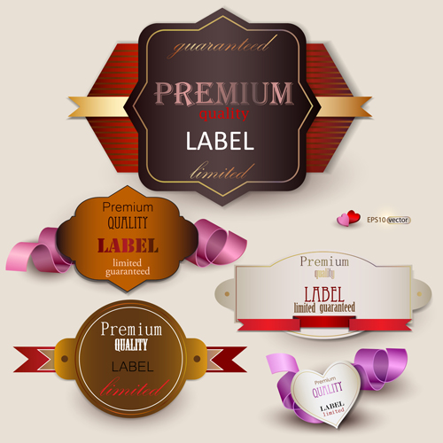Elegant colored quality labels vector 01
