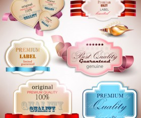 Elegant colored quality labels vector 02