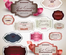 Elegant colored quality labels vector 03