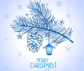 Elegant merry christmas blue backgrounds vector
