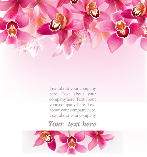 Elegant orchids vector background art 01