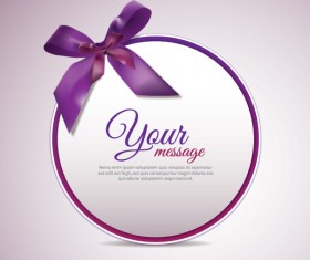 Elegant velvet bow card vector