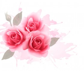 Elegant roses with watercolor background vector