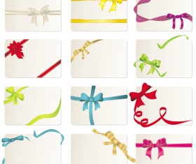 Exquisite ribbon cards vector material 02