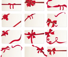 Exquisite ribbon cards vector material 03