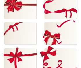 Exquisite ribbon cards vector material 04