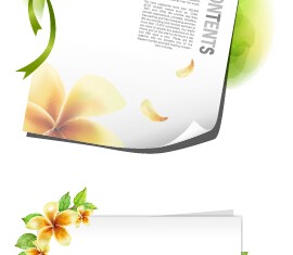 Flower with white paper vector card