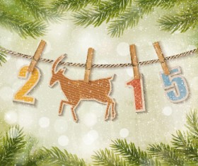 Funny 2015 christmas goat vector material