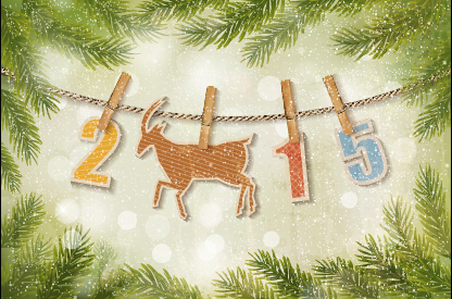 Funny 2015 christmas goat vector material