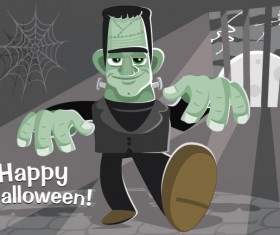 Funny halloween figures background vector