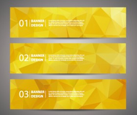 Geometric polygon with numbered banner vector 01