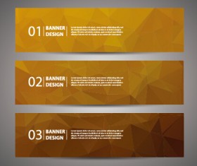 Geometric polygon with numbered banner vector 02