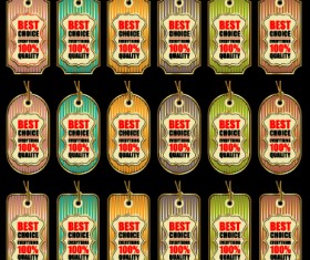 Golden best sales tags vector material 01