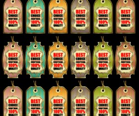 Golden best sales tags vector material 02