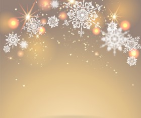 Golden christmas background with snowflake vecror 02 free download