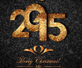 Golden crown 2015 new year and christmas background vector