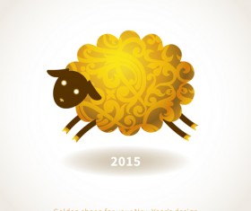 Golden sheep 2015 new year background vector