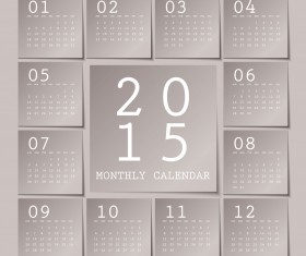 Gray calendar 2015 notes style vector