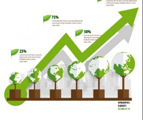 Green ecology earth infographics vector 01