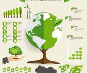 Green ecology earth infographics vector 02