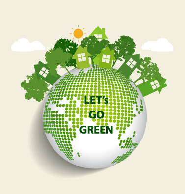 Green ecology earth poster design vector 01