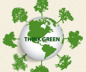 Green ecology earth poster design vector 02